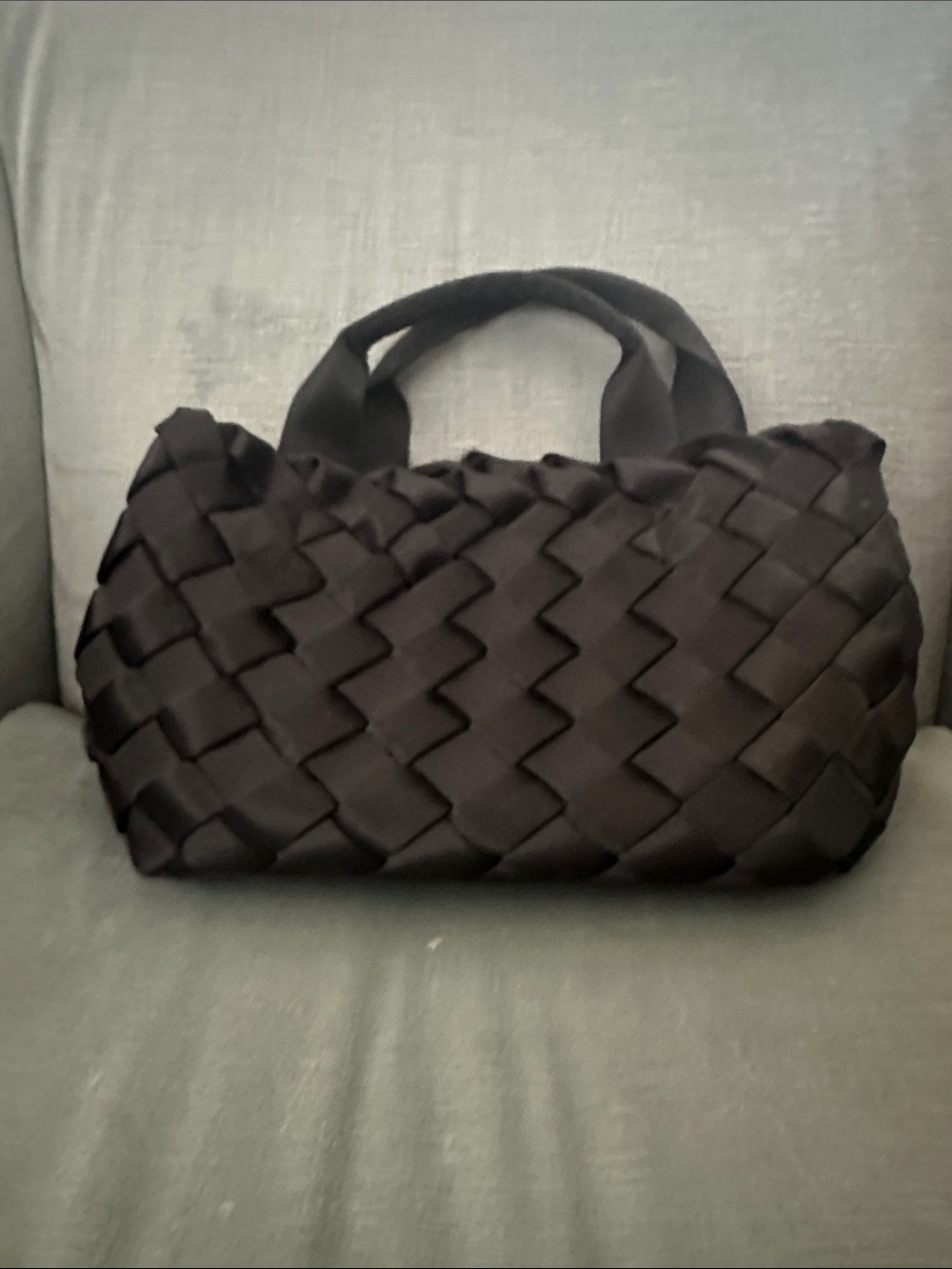 Woven Top-Handle Women’s Bag in Black